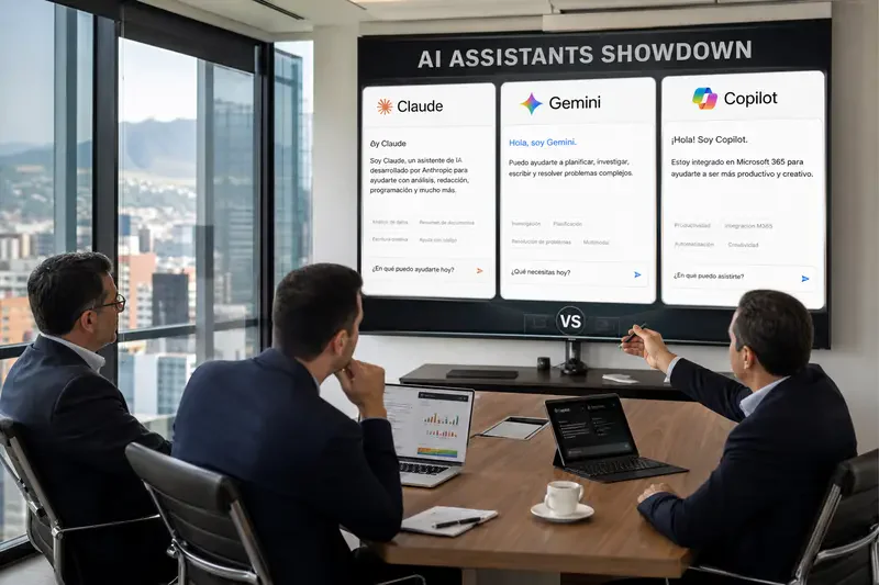 Claude vs Gemini vs Copilot: comparativa de asistentes IA para empresas en Colombia 2026